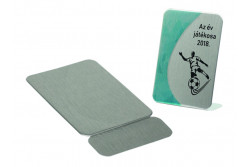 Plakett 863-12 Ezüst színű 12,5x8cm
863 Plakett 863-12 Ezüst színű 12,5x8cm
863
Álló plakett, ezüst, 12,5x8cm